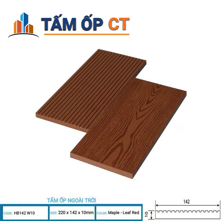 Tấm Nhựa ngoài Trời HB142W10-Maple-Leaf Red cao cấp
