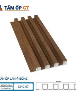 Tấm Ốp Lam Sóng LS4C 07 với màu nâu gỗ tự nhiên sang trọng